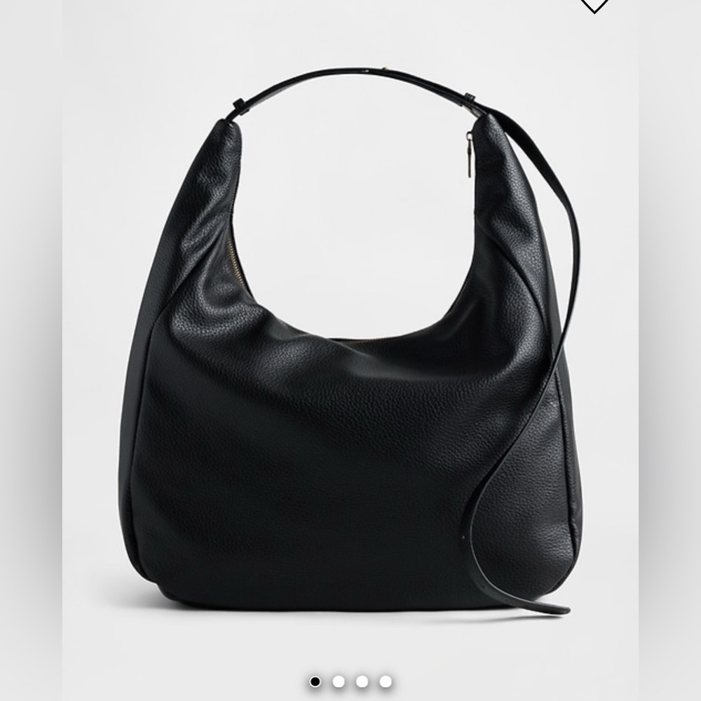 NWT GAP Slouchy Pebble Vegan Leather Bag Black